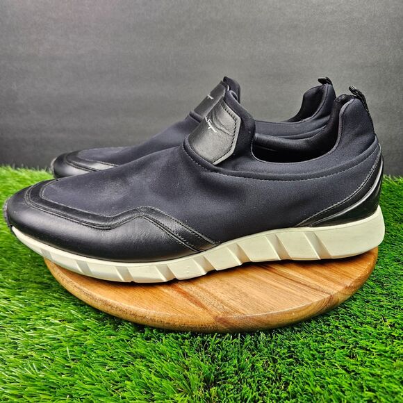 Salvatore Ferragamo Columbia Slip On Sneakers Mens Size 12 M Black White Comfort - Picture 6 of 16
